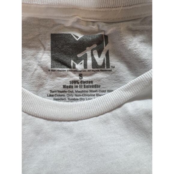 MTV Shirt Mens Small White Tie Dye Graphic Music Television Tee 100% Cotton - Picture 5 of 6